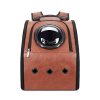 The City Chic Leather Cat Backpack Carrier Brown