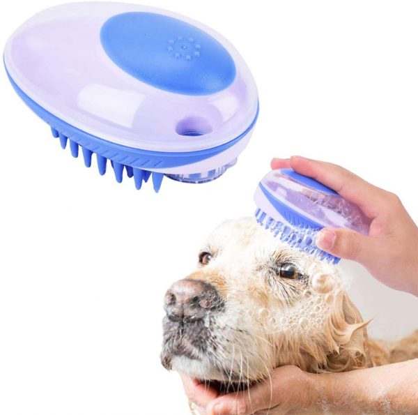 Pet-Bathing-&-Grooming-Shampoo-Brush Blue