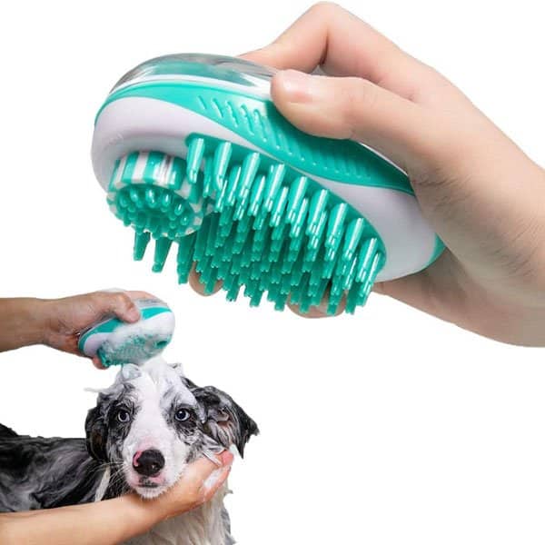 ElitePet Dog Cat Shampoo Dispensing Massage And Bathing Brush