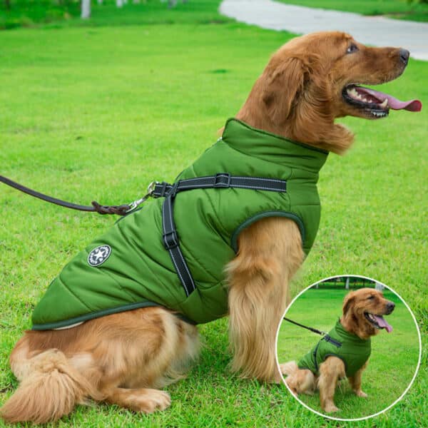 ElitePet Large Green Dog Coats for Winter