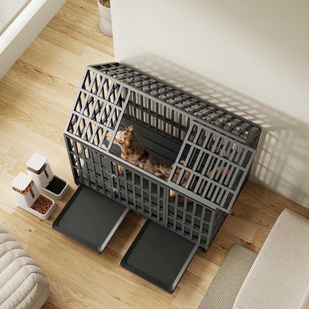 Curated visual reference: Separation Anxiety Crate For Large Dogs Reference: 54 Extra Large Heavy Duty Dog Crate Indoor Kennel For