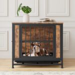 small wooden kennel end table