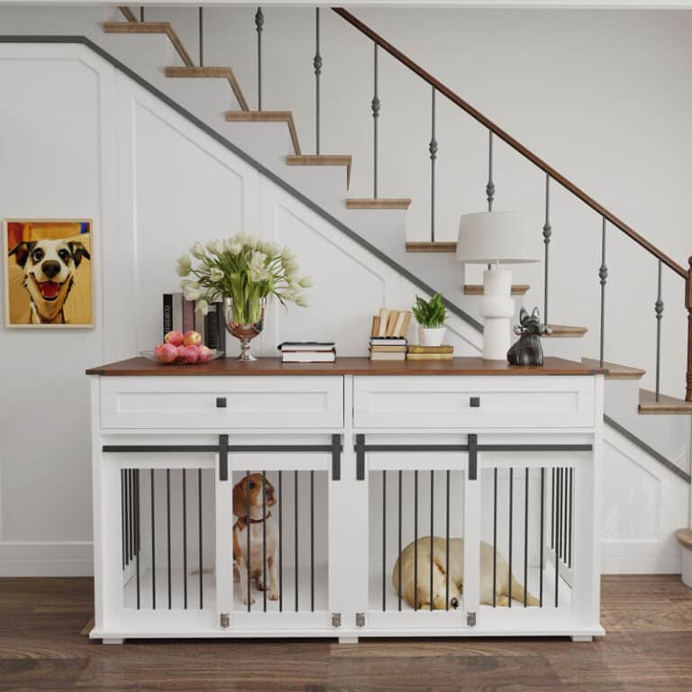 Photo inspiration: Dog Crate Unit For Two Small Dogs Reference: 63 Xxl Dog Crate Furniture Console Table For 2 Small
