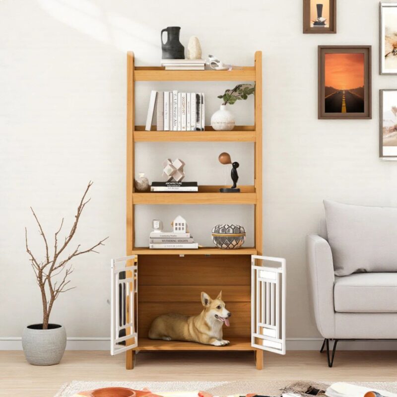 dog crate bookcase idea