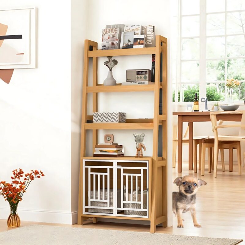 furniture style dog kennel bookcase