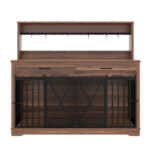 dog crate furniture for 2 dogs with divider
