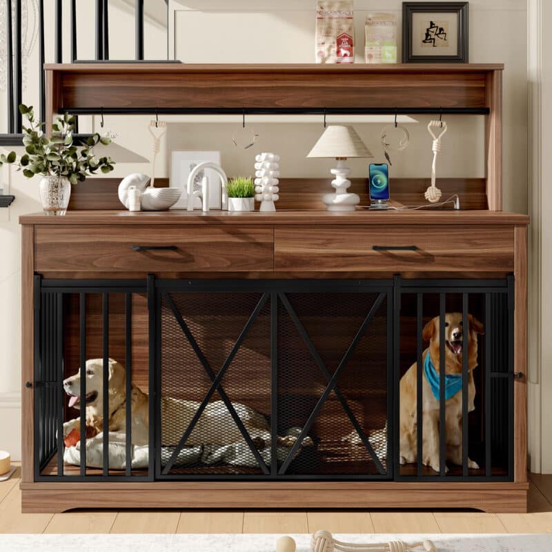 dog crate furniture for two medium dogs
