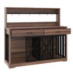 wooden dog crate kennel with 2 drawers
