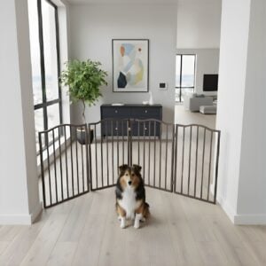 wooden indoor dog gate