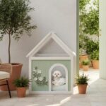wooden dog house indoor