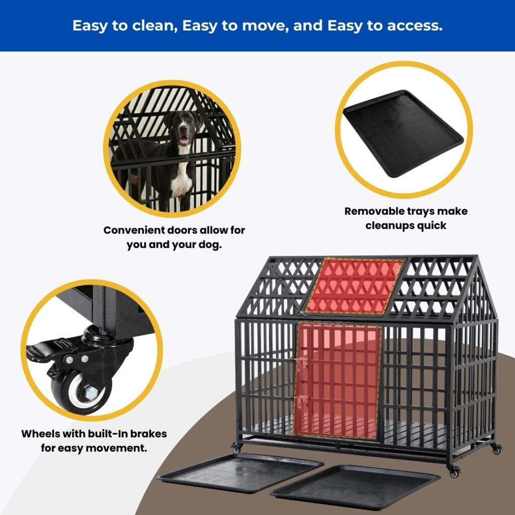 Visual Reference: 58 Heavy Duty Extra Large Metal Dog Crate Indoor Kennel