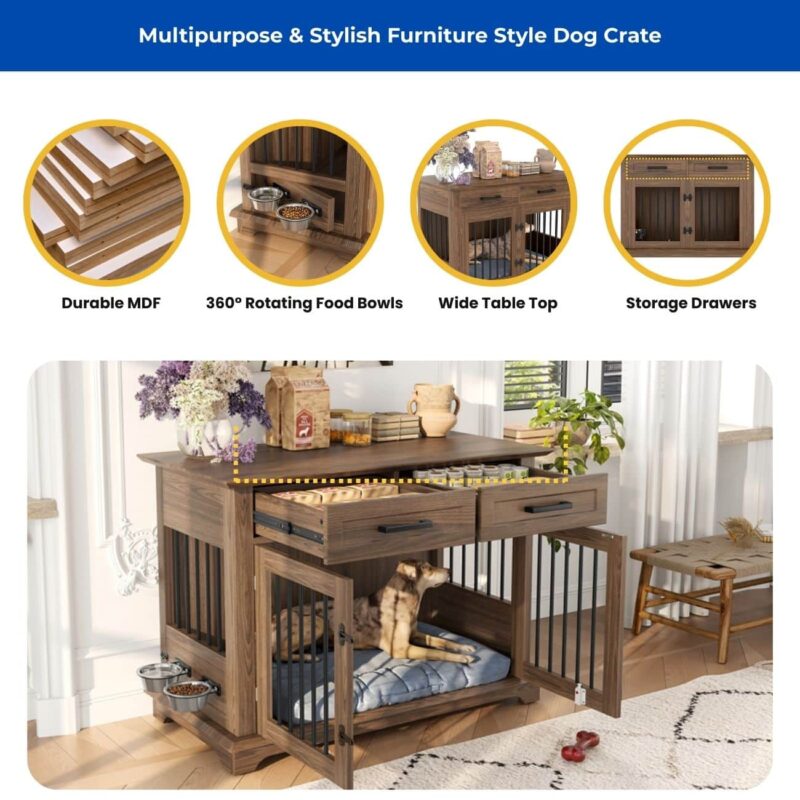 cute wooden dog crate furniture