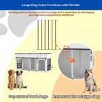 dog crate furniture for 2 dogs with divider