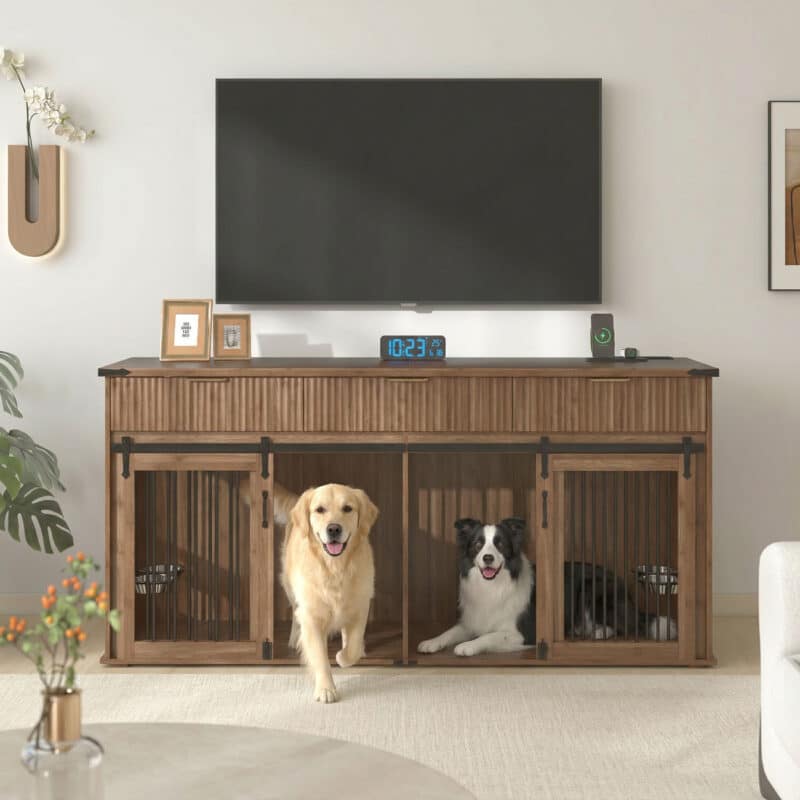 dog crate tv stand with drawers