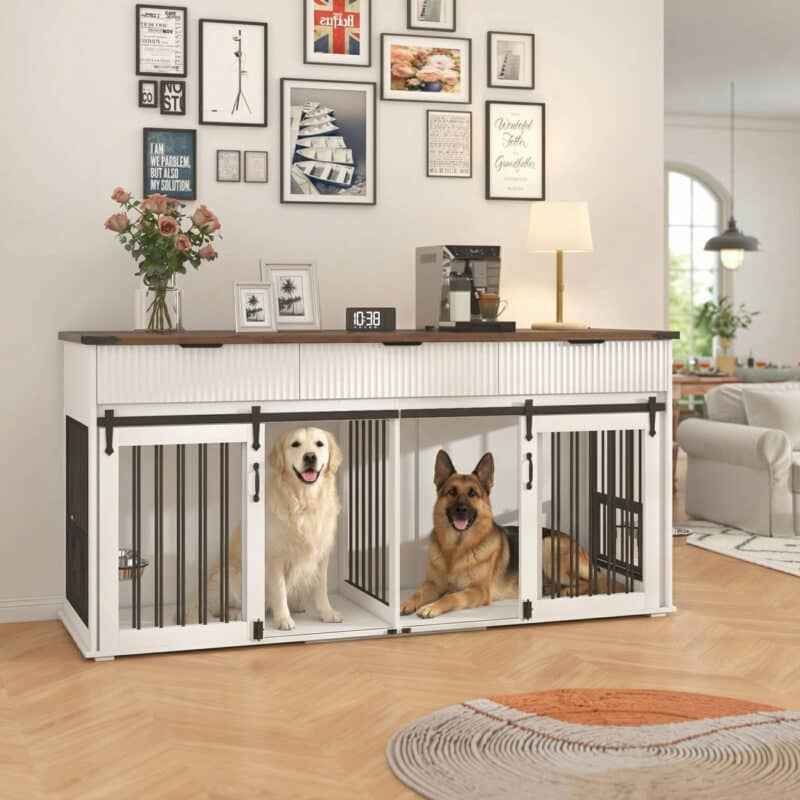 double large dog crate furniture