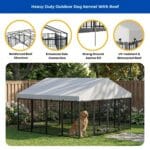 heavy duty outdoor dog kennel with roof