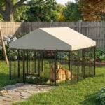 outdoor dog kennel with roof