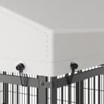 outside dog kennel with cover