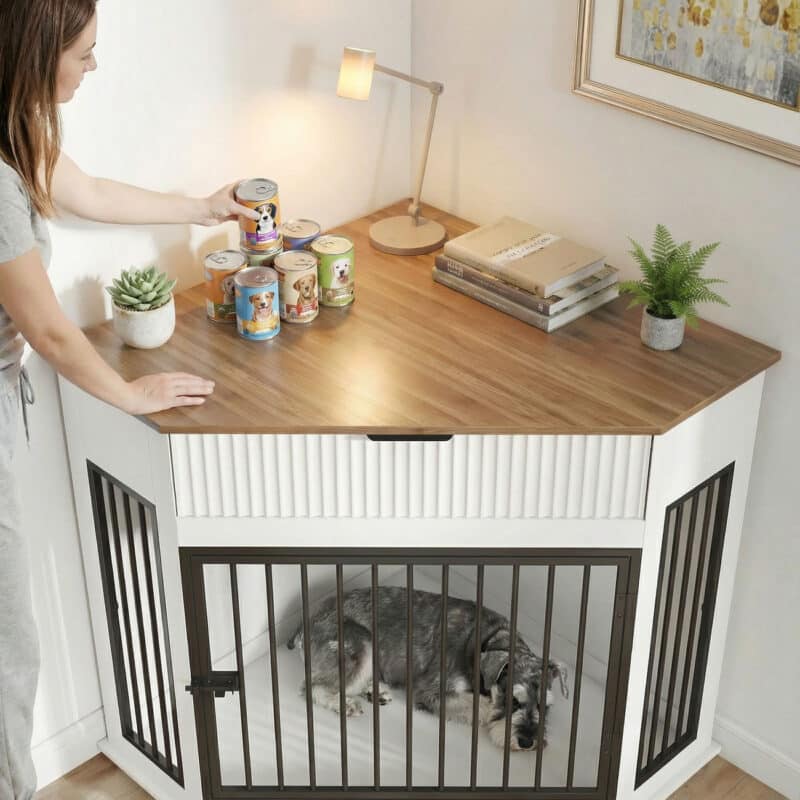 small wooden dog crate furniture