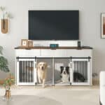 white double wooden dog crate