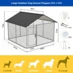 large heavy duty outdoor dog kennel with roof