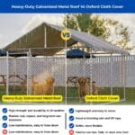large outdoor dog kennel with metal roof