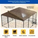 large outside dog kennel with roof