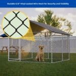 large wire dog kennel outdoor