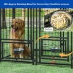 medium dog kennel with rotating bowls