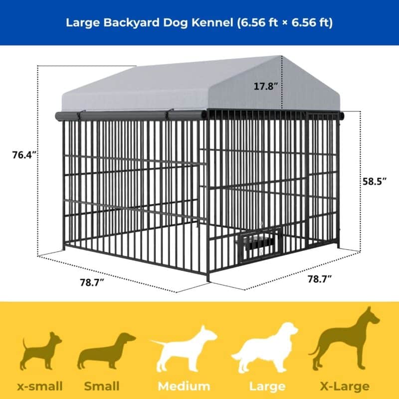 outside dog kennel sizing guide W1820P321938