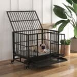pawhut heavy duty steel dog crate
