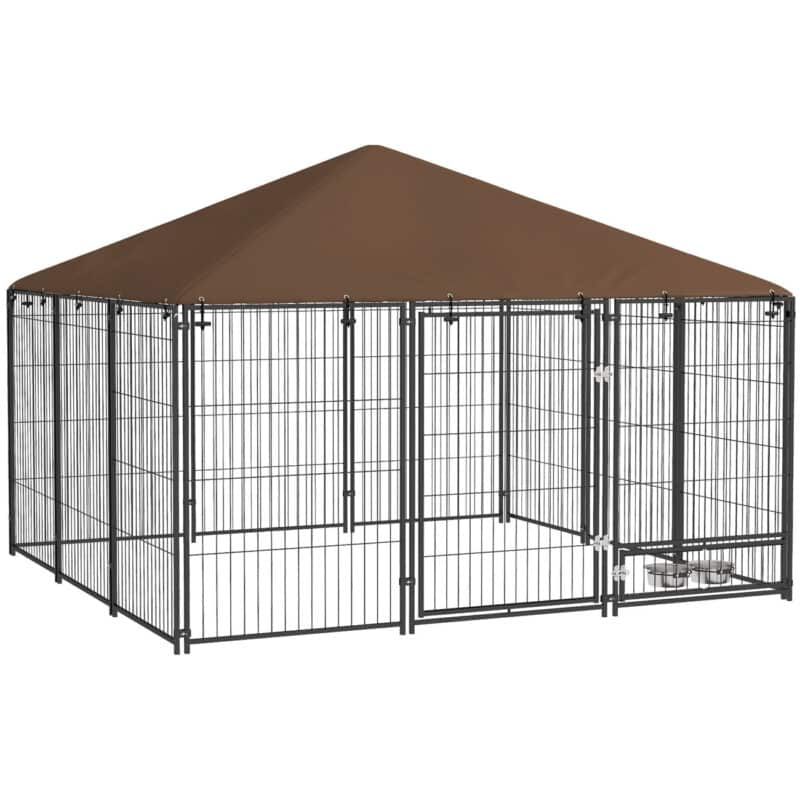pawhut large outdoor dog kennel