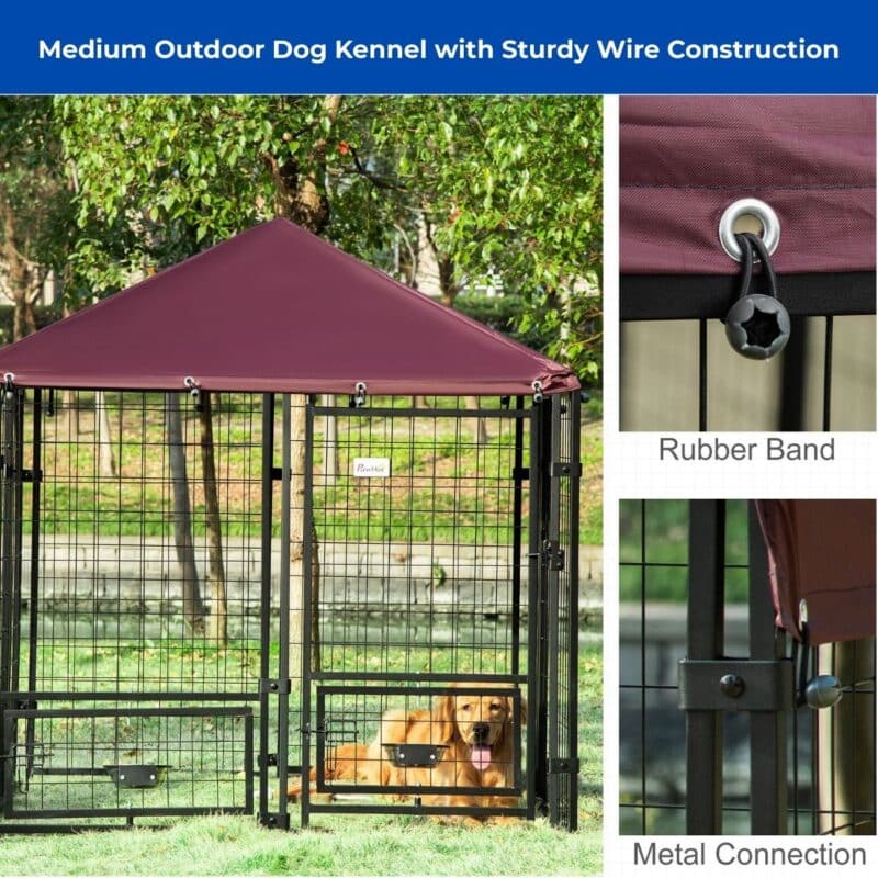 wire dog kennel outdoor