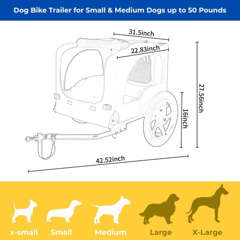 dog bike trailer size guide W136456073