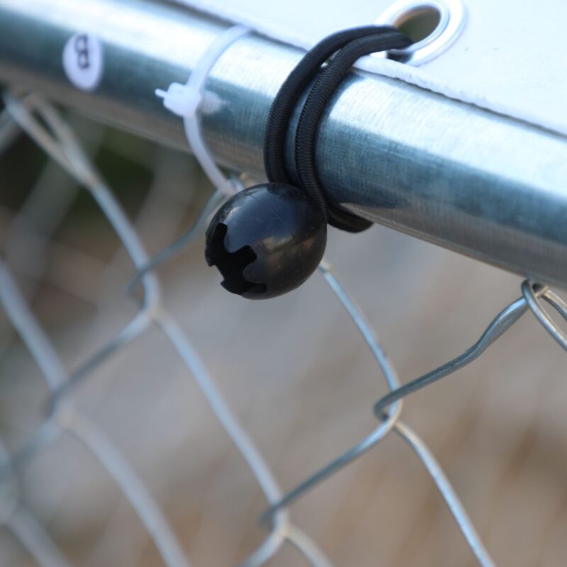large dog kennel outdoor with roof