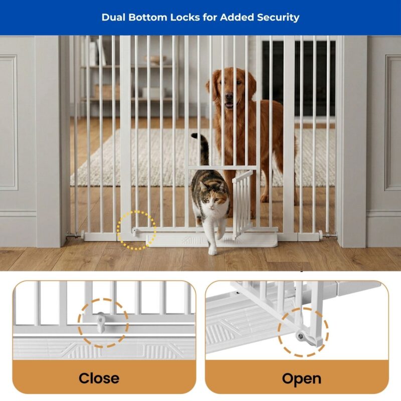 pressure mounted dog gate with door