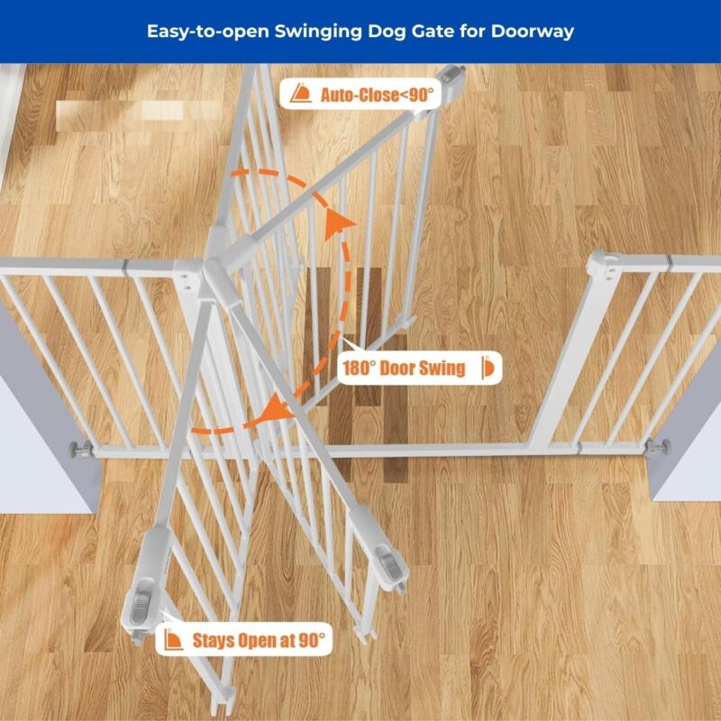 swinging dog gate for doorway